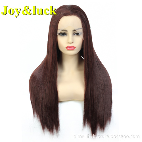 Wholesale Price Lacefront Wigs For Women Cosplay Party Or Daily Life Fashion Long Natural Straight Blonde Synthetic Ladies Hair
